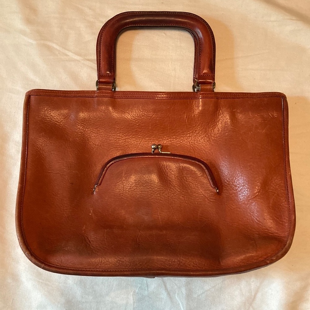 Vintage Leather Coach Top Handle Handbag